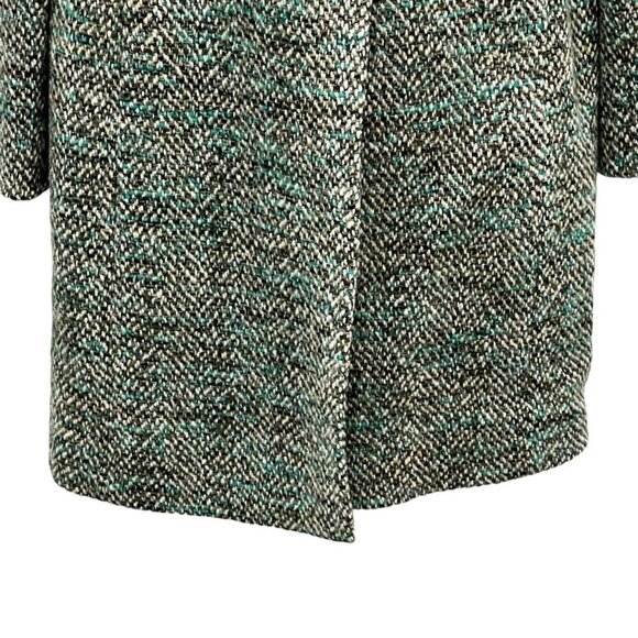 Ann Taylor Loft Womens Size 8 Tweed Coat With Faux Fur Collar Button Closure - Picture 6 of 10